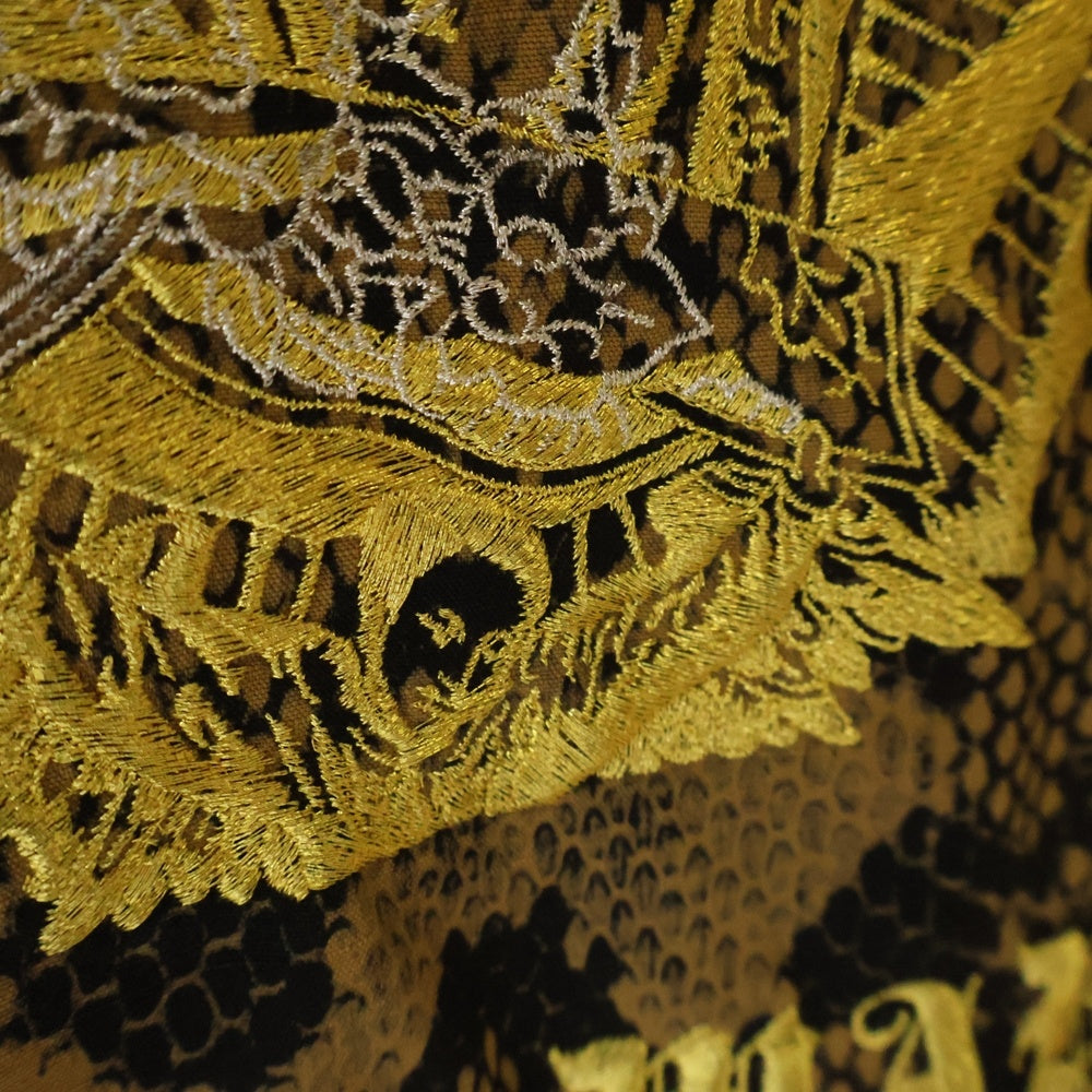 WACKO MARIA(ワコマリア) PYTHON ARMY SHIRT TYPE-1 パイソン柄 グラフィックエンブロイダリー アーミー シャツジャケット ブラウン/ゴールド