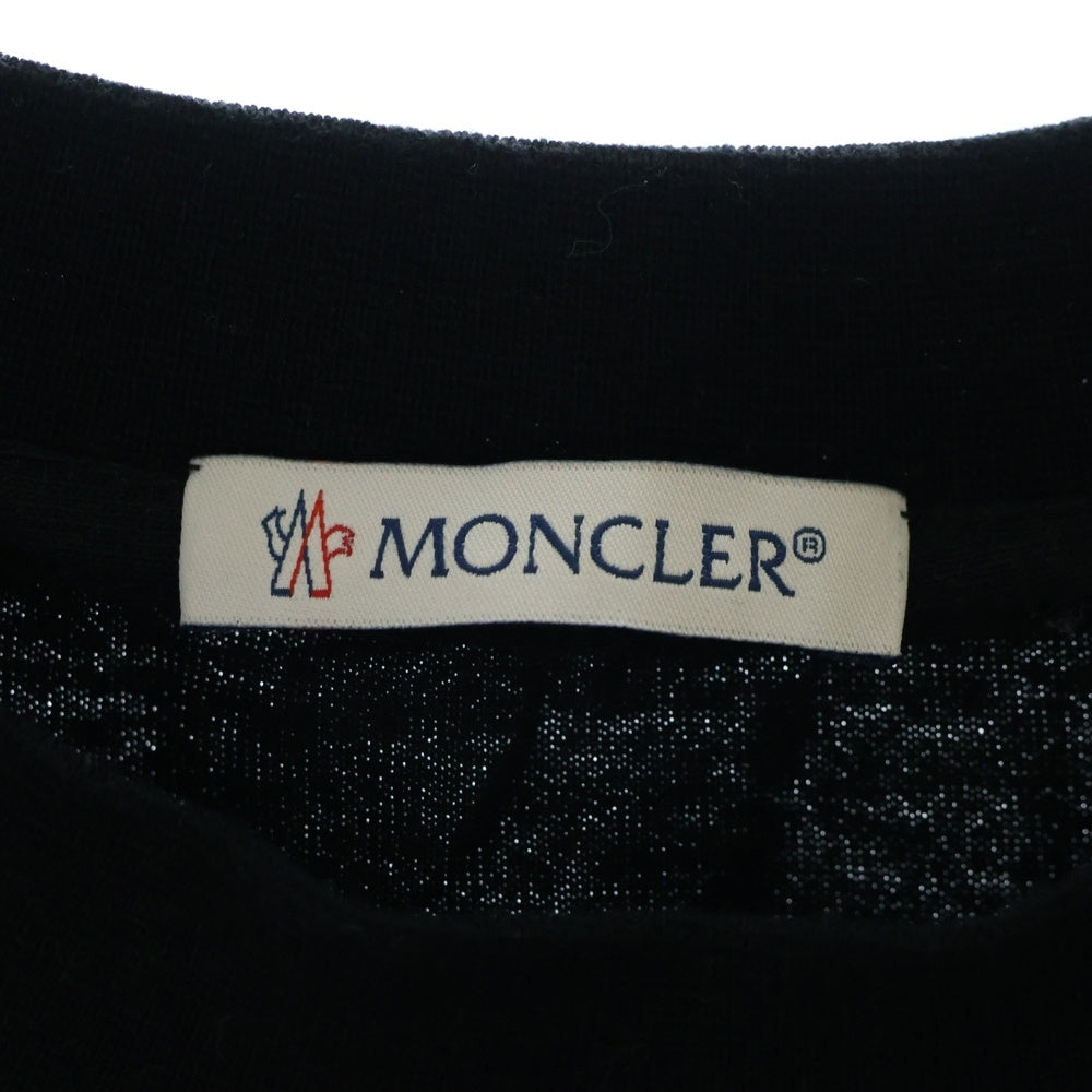 MONCLER(モンクレール) 21AW ×PALM ANGELS WING PATCH T-SHIRT パームエンジェルス ウイング パッチ クルーネック カットソー 半袖Tシャツ ブラック G209L8C00005829FK