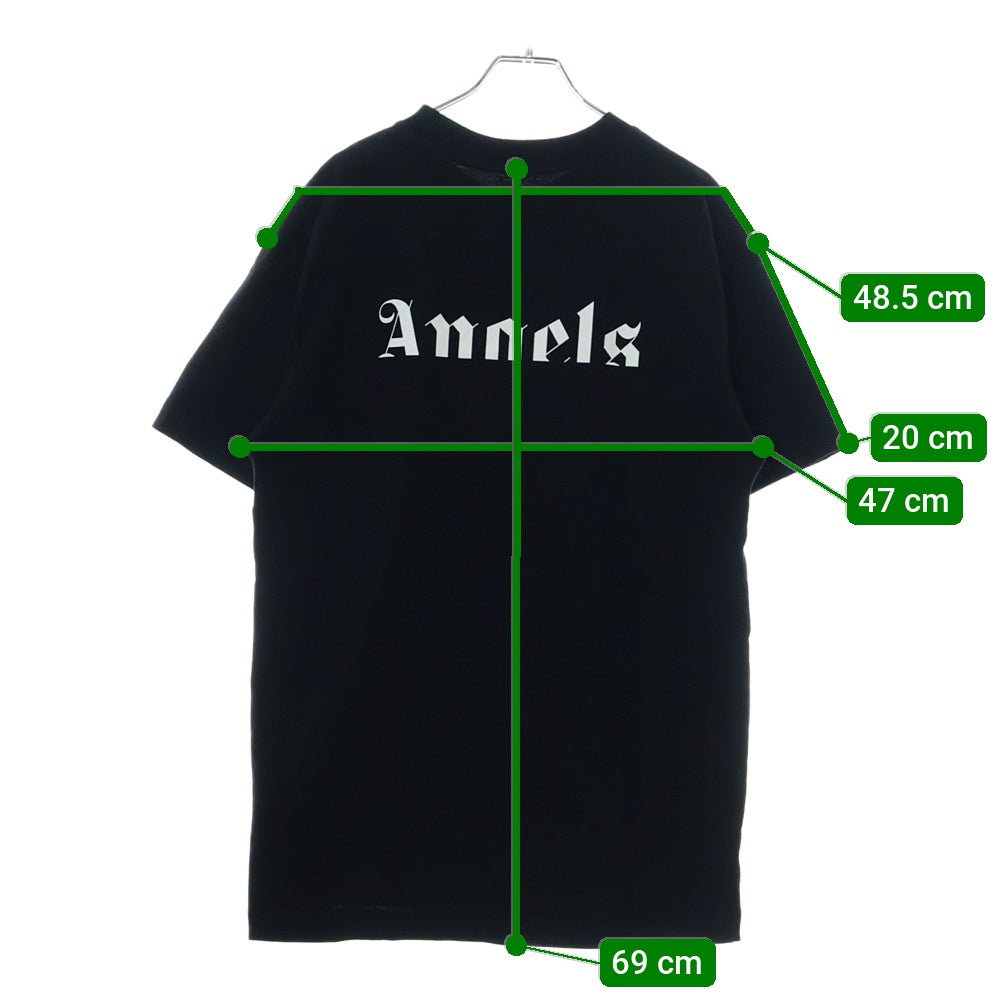 MONCLER(モンクレール) 21AW ×PALM ANGELS WING PATCH T-SHIRT パームエンジェルス ウイング パッチ クルーネック カットソー 半袖Tシャツ ブラック G209L8C00005829FK