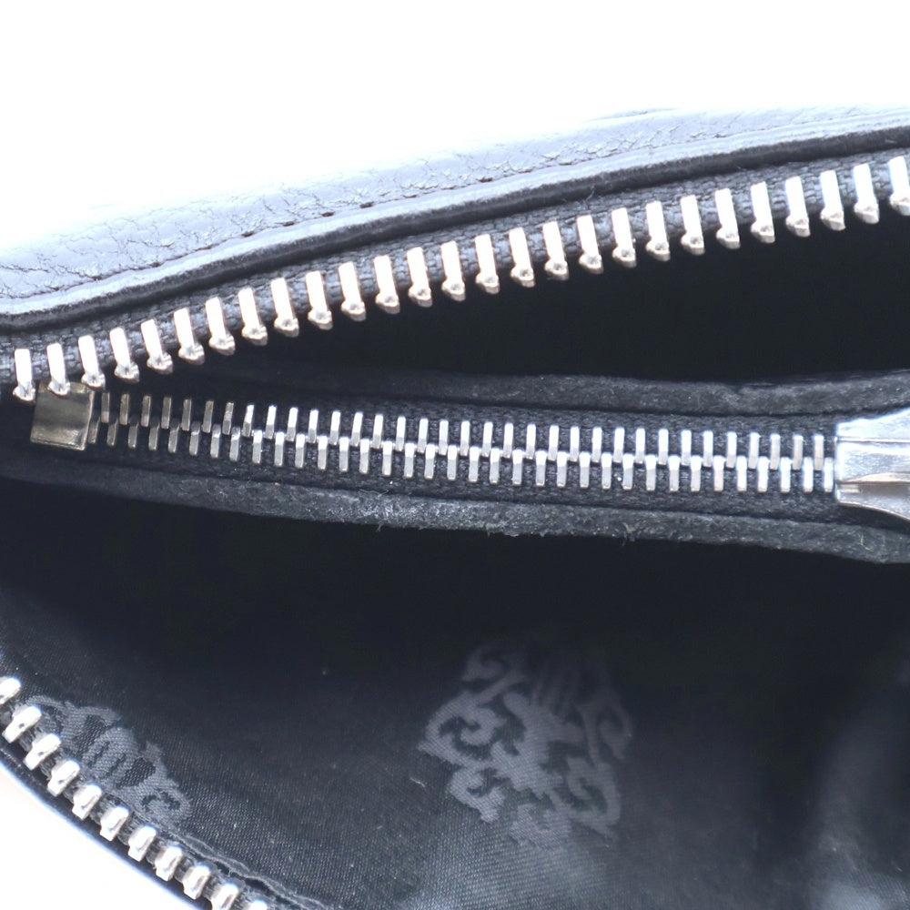 CHROME HEARTS(クロムハーツ) TINY ZIP タイニージップ クロスパッチ付き ダガージップ レザー コンパクトウォレット 財布 ブラック