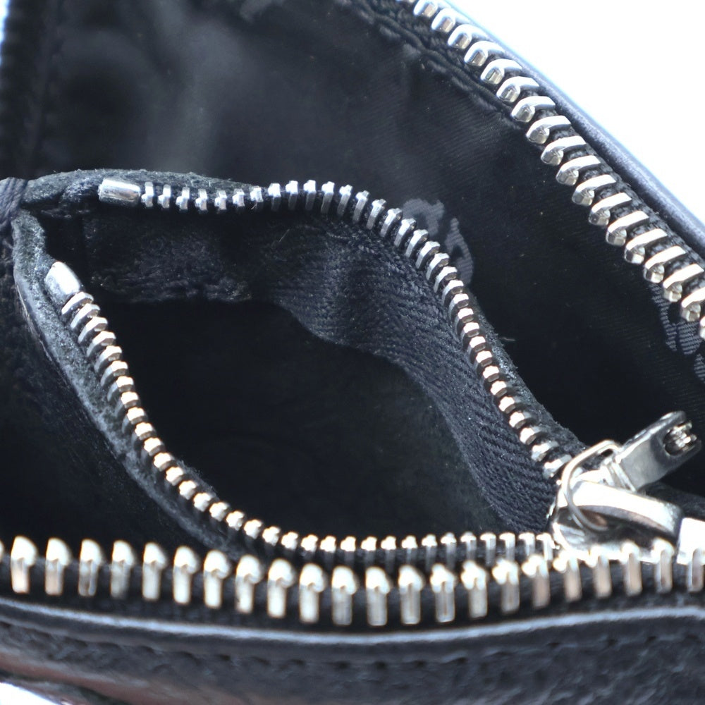 CHROME HEARTS(クロムハーツ) TINY ZIP タイニージップ クロスパッチ付き ダガージップ レザー コンパクトウォレット 財布 ブラック