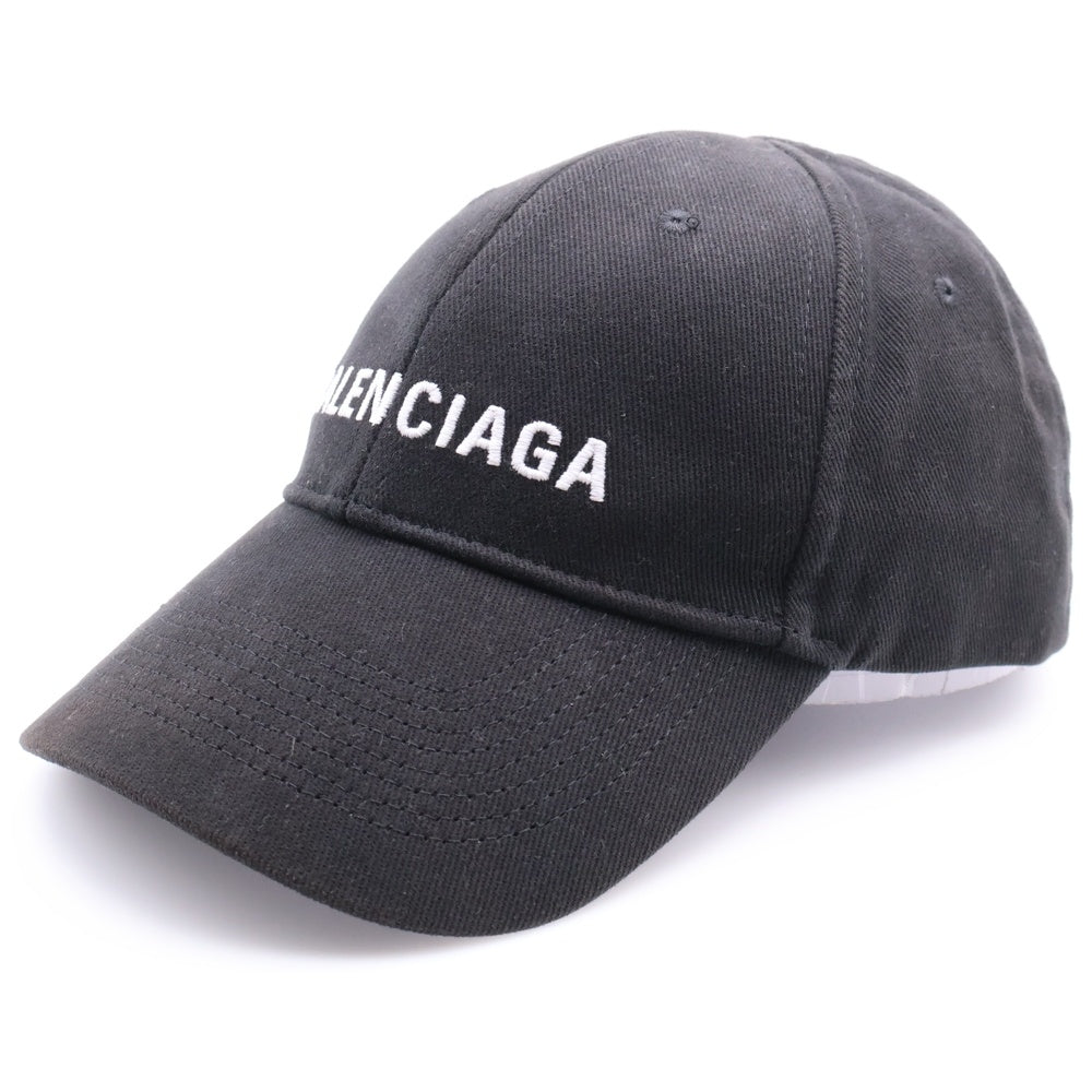 BALENCIAGA(バレンシアガ) ロゴ エンブロイダリー コットン ベースボール キャップ 帽子 ブラック 782787