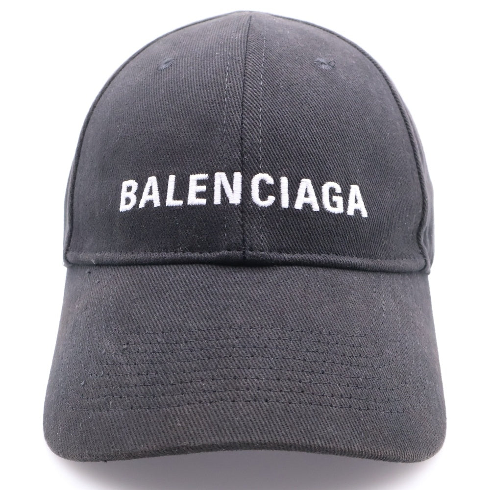 BALENCIAGA(バレンシアガ) ロゴ エンブロイダリー コットン ベースボール キャップ 帽子 ブラック 782787