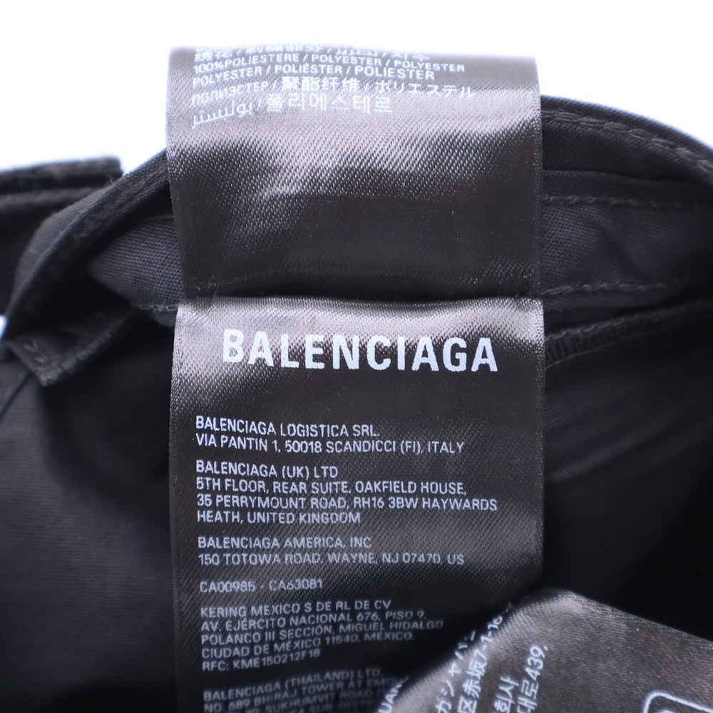 BALENCIAGA(バレンシアガ) ロゴ エンブロイダリー コットン ベースボール キャップ 帽子 ブラック 782787