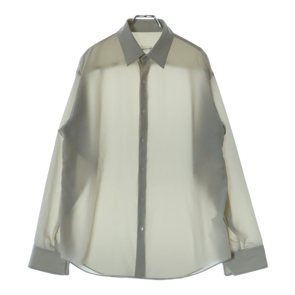 LAD MUSICIAN(ラッドミュージシャン) 23SS STANDARD SHIRT スタンダード ロングスリーブ ポリエステル 長袖 シャツ アイボリー 2123-105