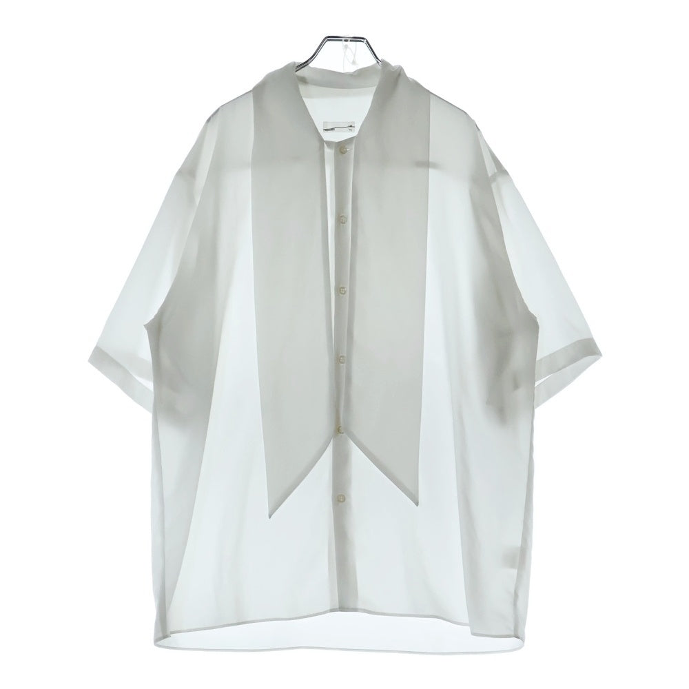 LAD MUSICIAN(ラッドミュージシャン) 22SS SHORT SLEEVE BOW COLLOR SHIRT ポリエステル ボウタイ ショート スリーブ シャツ ホワイト 2322-107