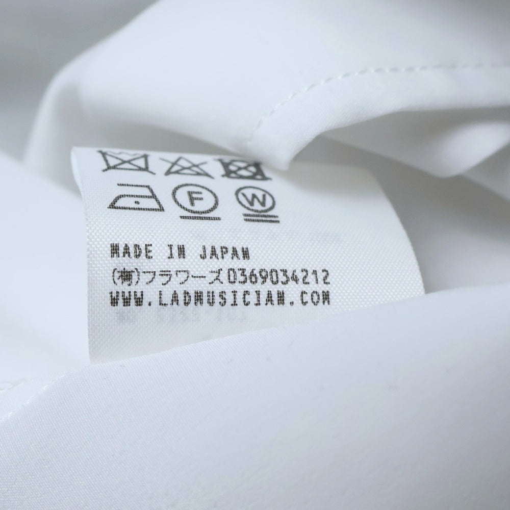 LAD MUSICIAN(ラッドミュージシャン) 22SS SHORT SLEEVE BOW COLLOR SHIRT ポリエステル ボウタイ ショート スリーブ シャツ ホワイト 2322-107