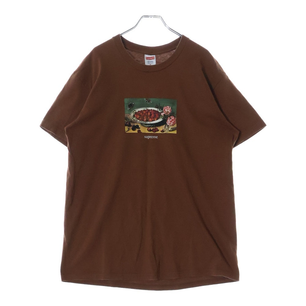 SUPREME(シュプリーム) 23SS Strawberries Tee ストロベリープリントTシャツ 半袖カットソー ブラウン