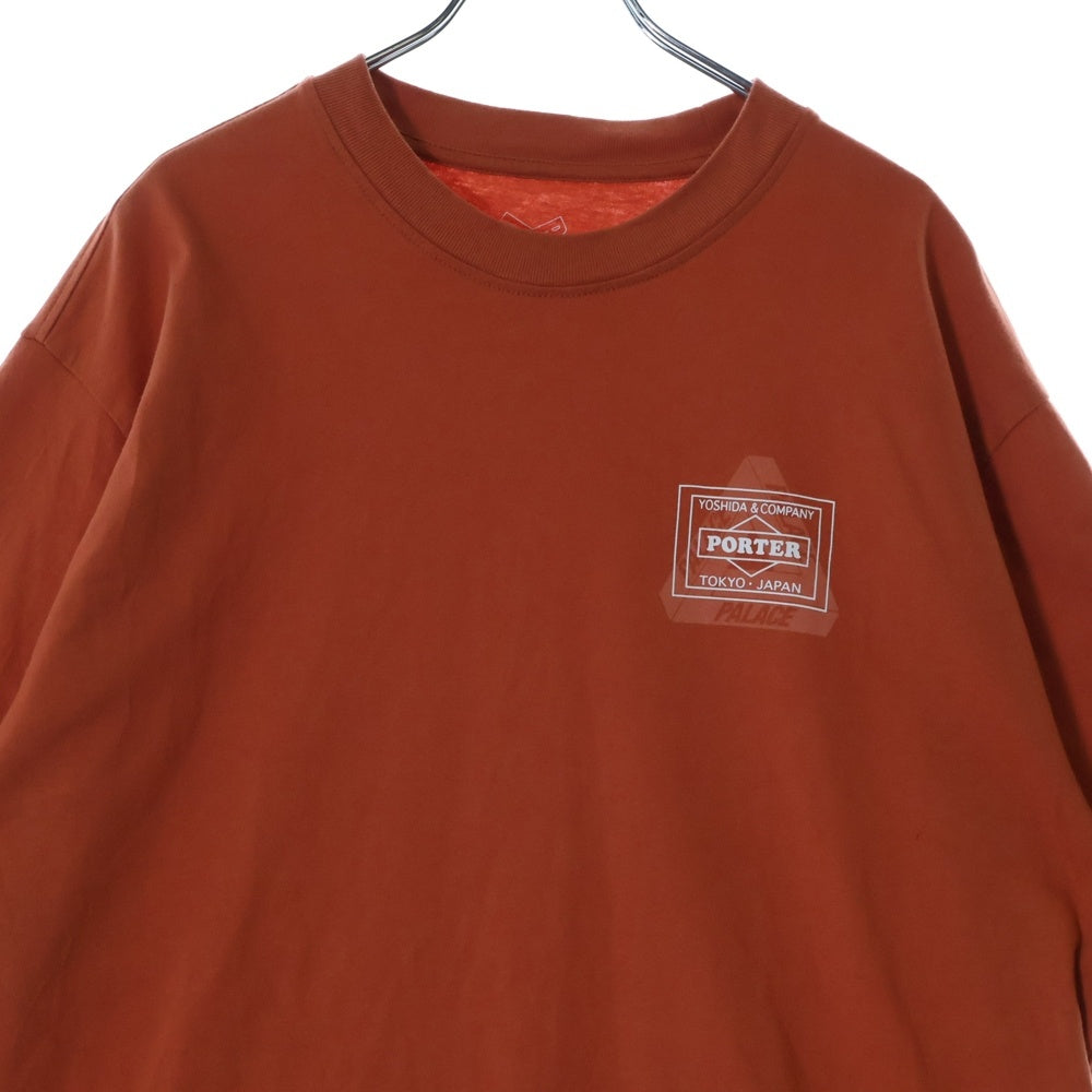 Palace Skateboards(パレススケートボーズ) 24AW ×PORTER ポーター トライファー ロゴプリントTシャツ 半袖カットソー オレンジ