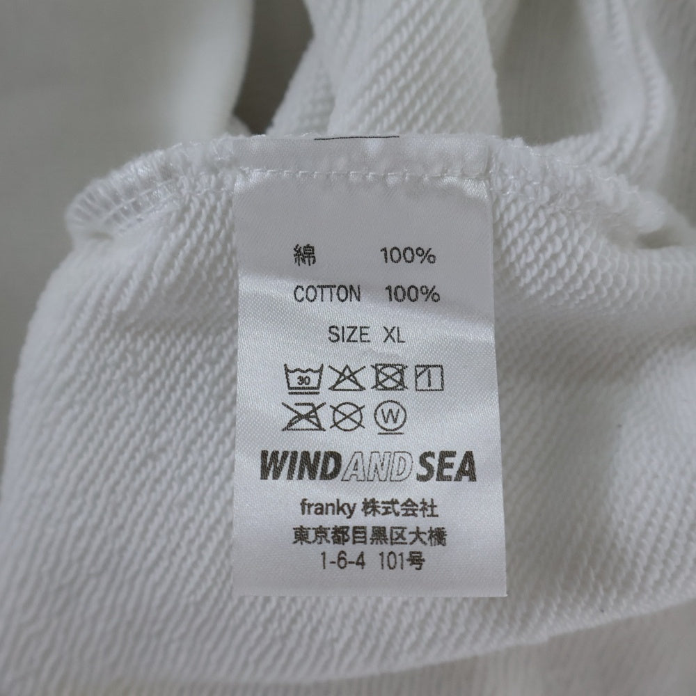 WIND AND SEA(ウィンダンシー) YOU AND SEA 両面ロゴプリント クルーネックスウェットトレーナー ホワイト