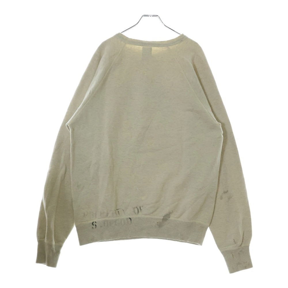 SAINT MICHAEL(セントマイケル) 21SS RAGLAN SWEAT SHIRT MICHAEL ヴィンテージ加工 ミカエル ラグランスウェットトレーナー グレー SM-S21-0000-024
