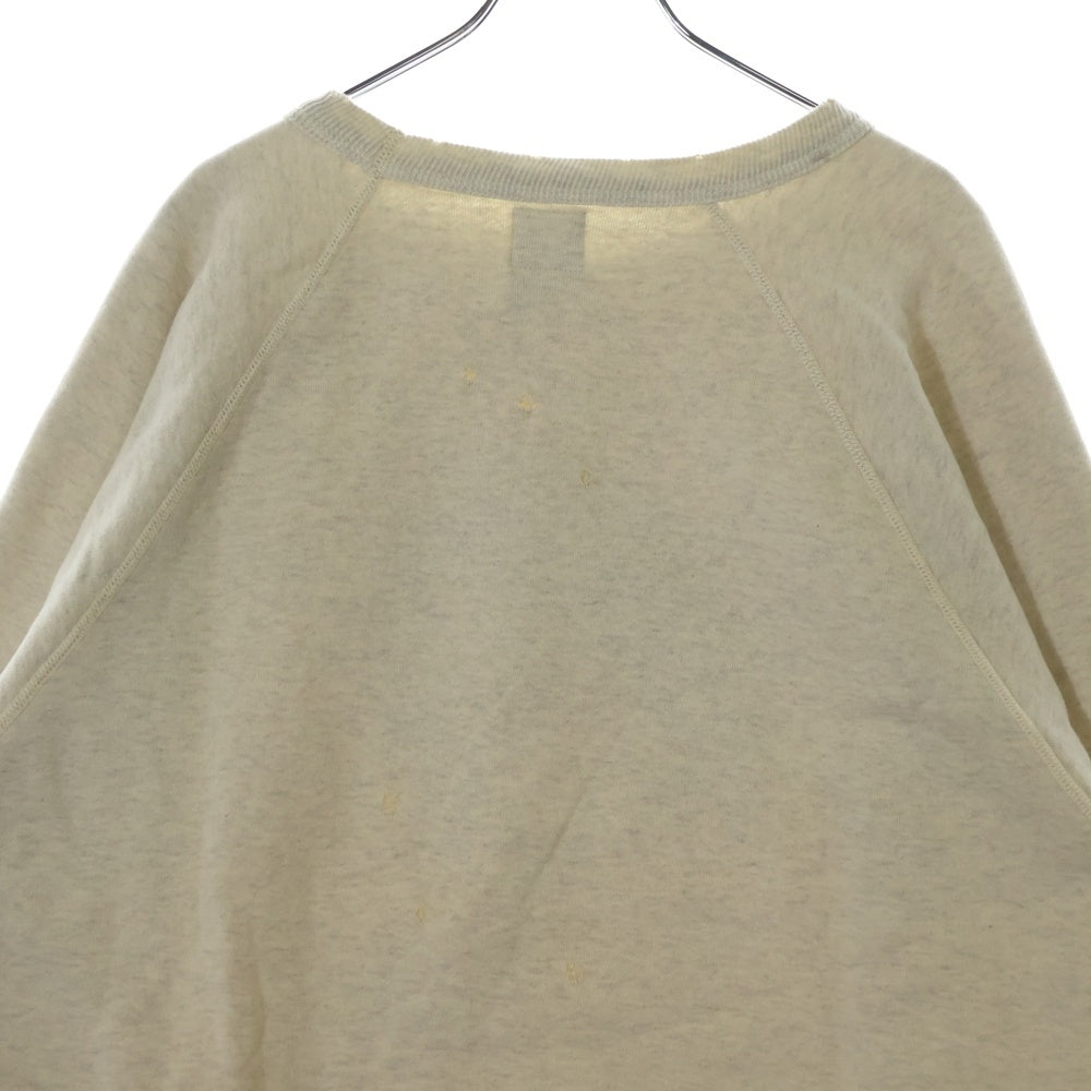 SAINT MICHAEL(セントマイケル) 21SS RAGLAN SWEAT SHIRT MICHAEL ヴィンテージ加工 ミカエル ラグランスウェットトレーナー グレー SM-S21-0000-024