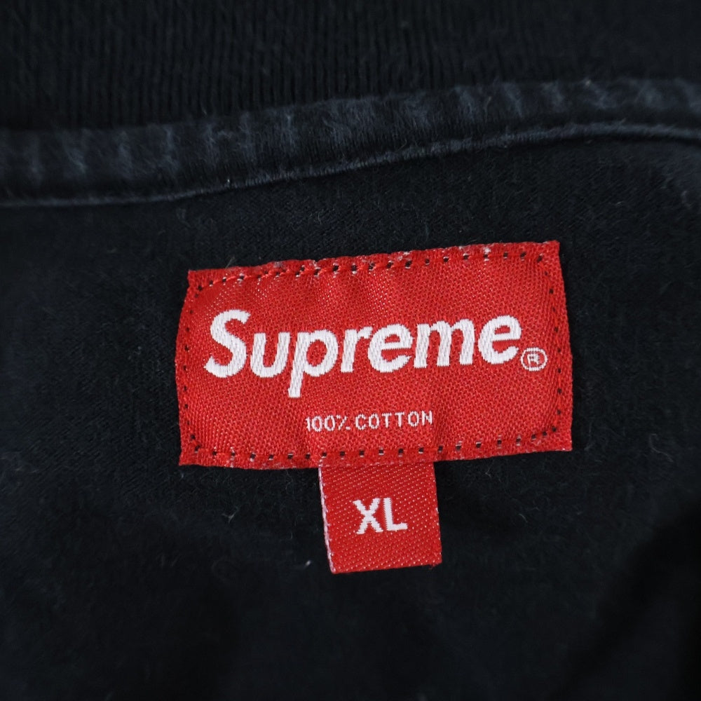 SUPREME(シュプリーム) 19SS International L/S Tee インターナショナル フロント刺繍Tシャツ 長袖クルーネックカットソー ブラック