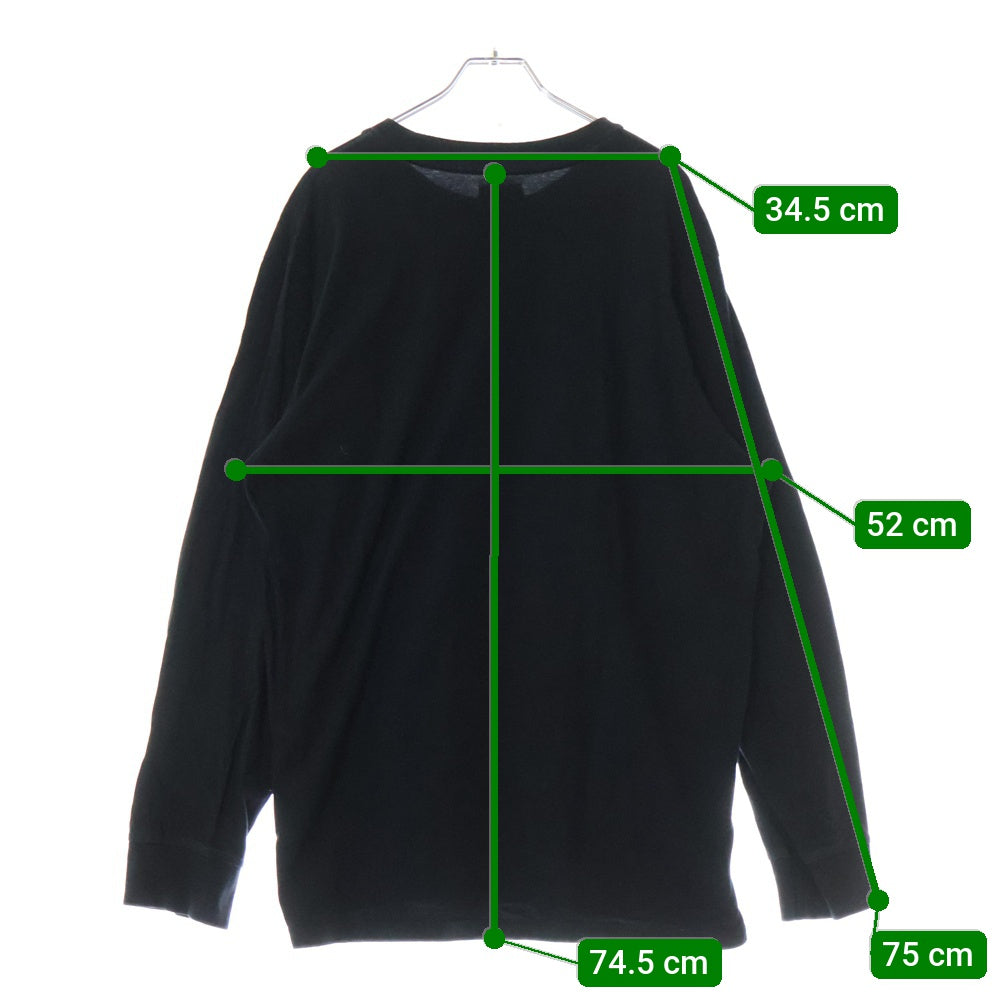 SUPREME(シュプリーム) 19SS International L/S Tee インターナショナル フロント刺繍Tシャツ 長袖クルーネックカットソー ブラック