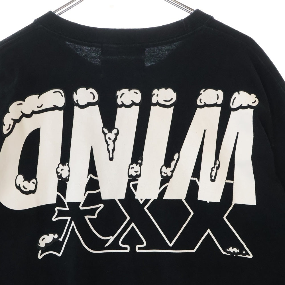 GOD SELECTION XXX(ゴッドセレクショントリプルエックス) ×WIND AND SEA ウィンダンシー ロゴプリントTシャツ 半袖クルーネックカットソー ブラック GX-A22-WSST-02