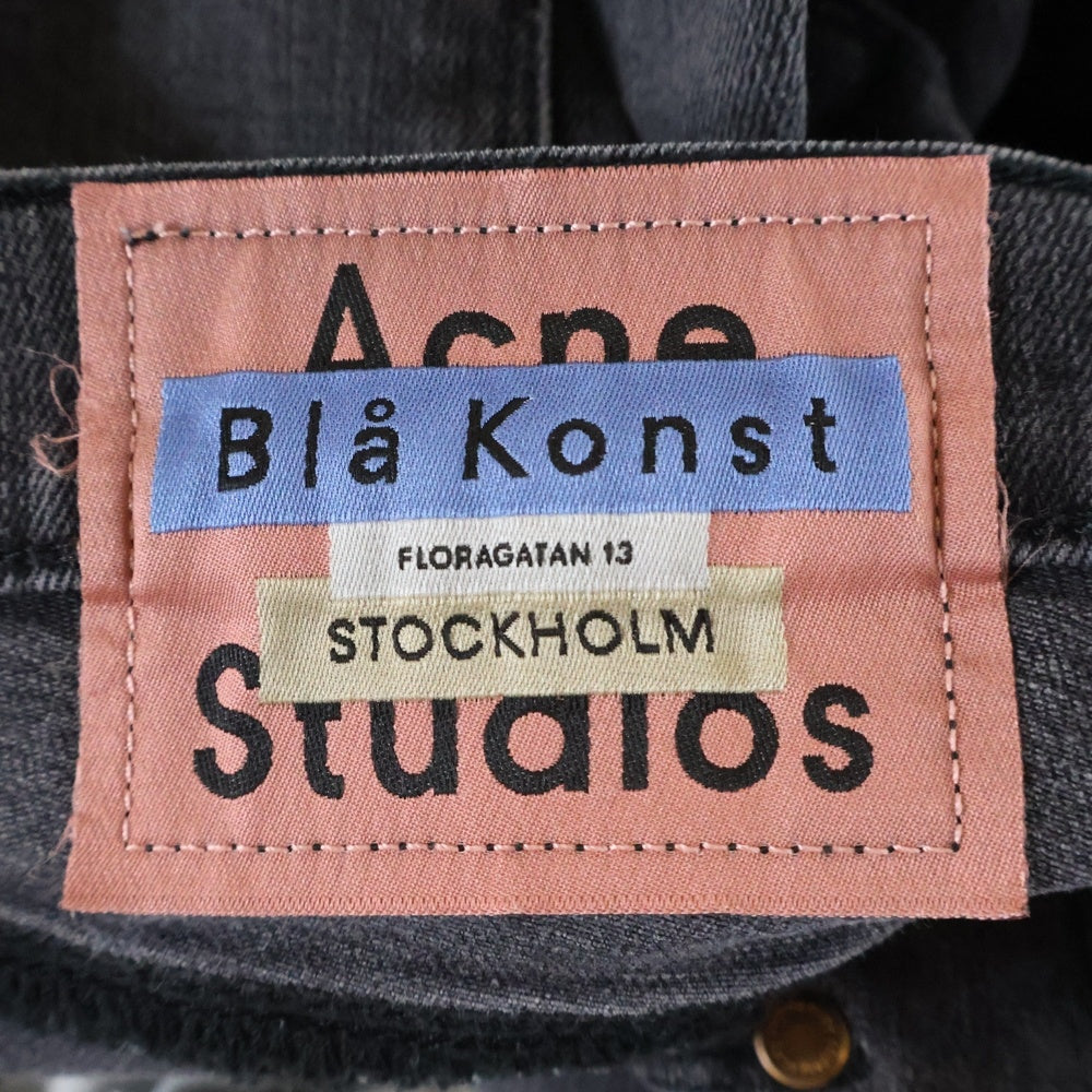 ACNE STUDIOS Bla Konst(アクネストゥディオズ ブロコンスト) MAX USED BLK ジップフライ ストレッチスキニー デニムパンツ ブラック 30O176-177