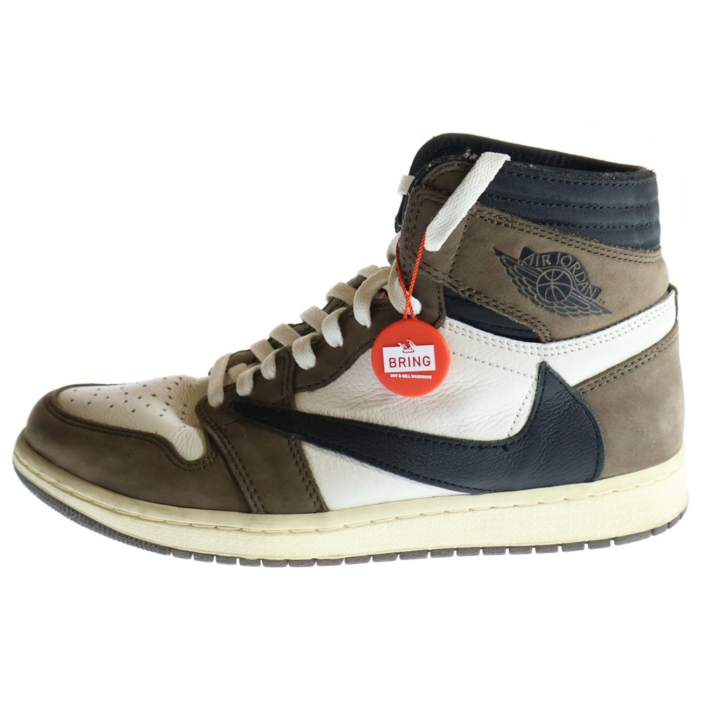 NIKE(ナイキ) ×TRAVIS SCOTT AIR JORDAN 1 RETRO HIGH OG TS SP トラヴィススコット エアジョーダン1 レトロ ハイ ハイカットスニーカー ブラウン US9.5/27.5cm CD4487-100