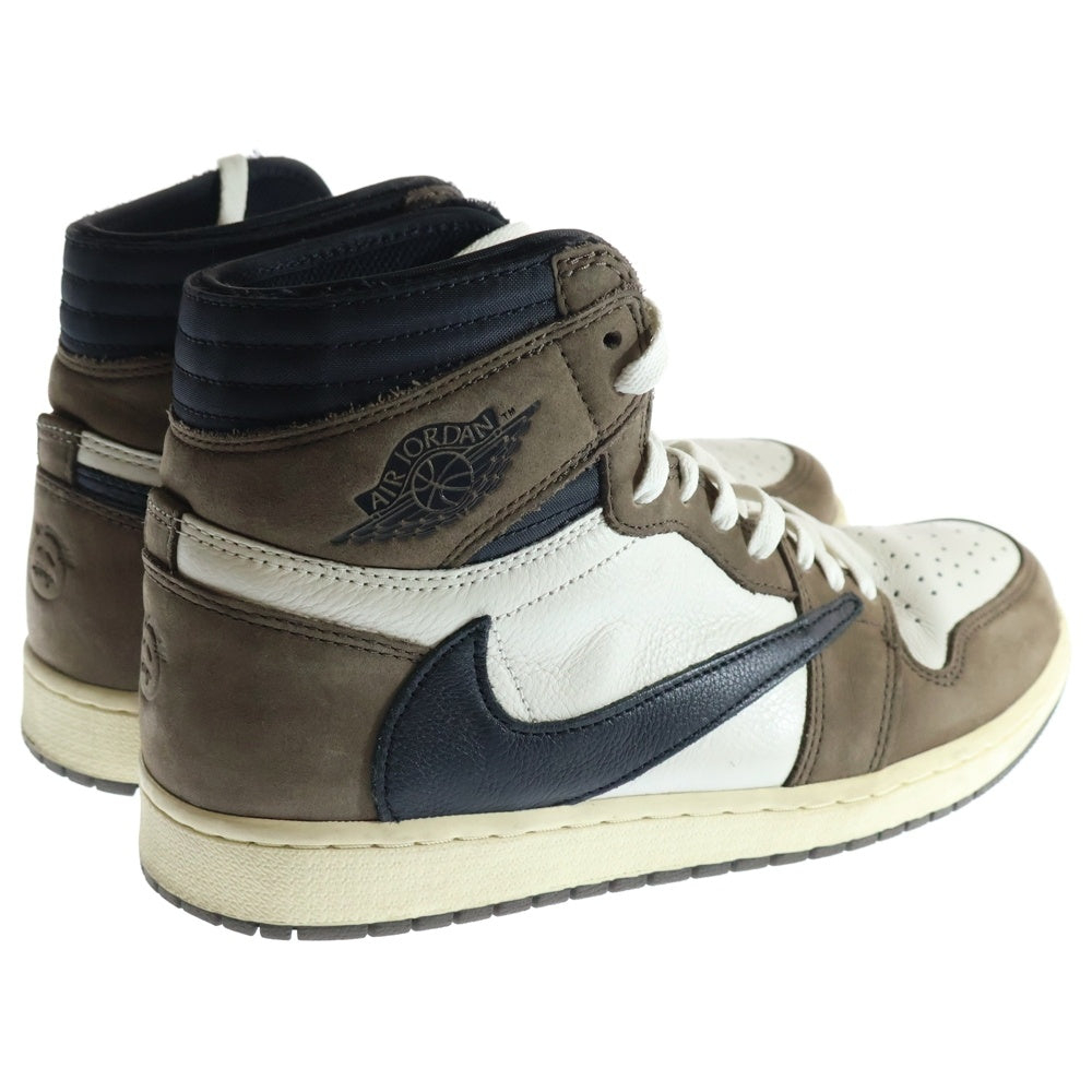 NIKE(ナイキ) ×TRAVIS SCOTT AIR JORDAN 1 RETRO HIGH OG TS SP トラヴィススコット エアジョーダン1 レトロ ハイ ハイカットスニーカー ブラウン US9.5/27.5cm CD4487-100