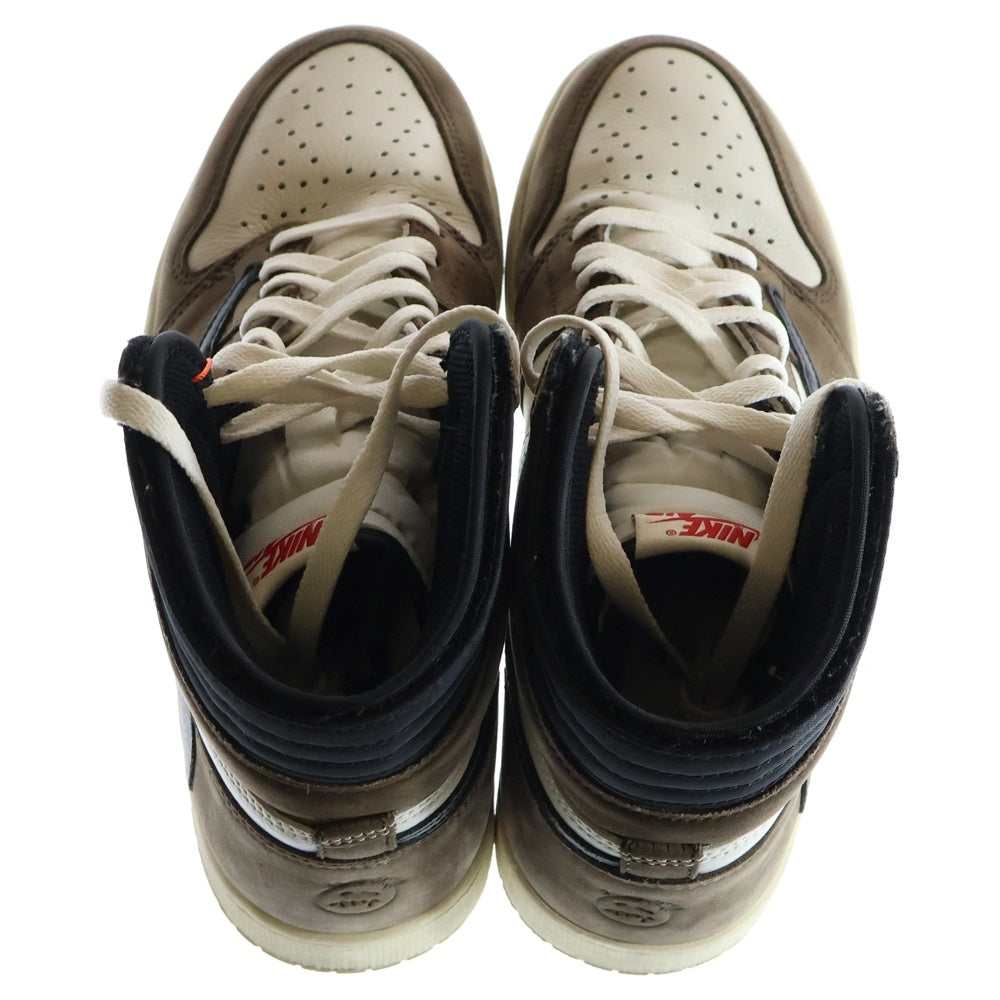 NIKE(ナイキ) ×TRAVIS SCOTT AIR JORDAN 1 RETRO HIGH OG TS SP トラヴィススコット エアジョーダン1 レトロ ハイ ハイカットスニーカー ブラウン US9.5/27.5cm CD4487-100