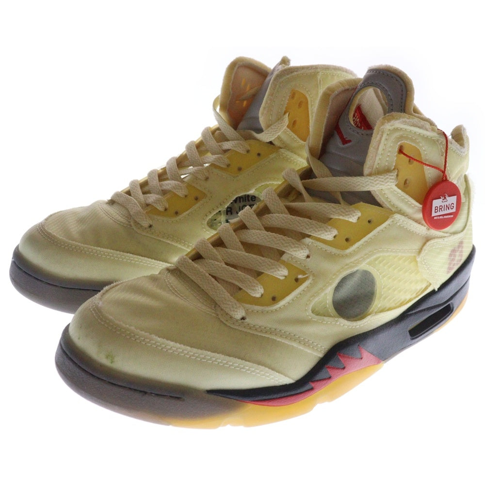 NIKE(ナイキ) ×OFF-WHITE AIR JORDAN 5 RETRO SP SAIL オフホワイト エアジョーダン5 レトロ セイル ハイカットスニーカー アイボリー US10/28cm DH8565-100