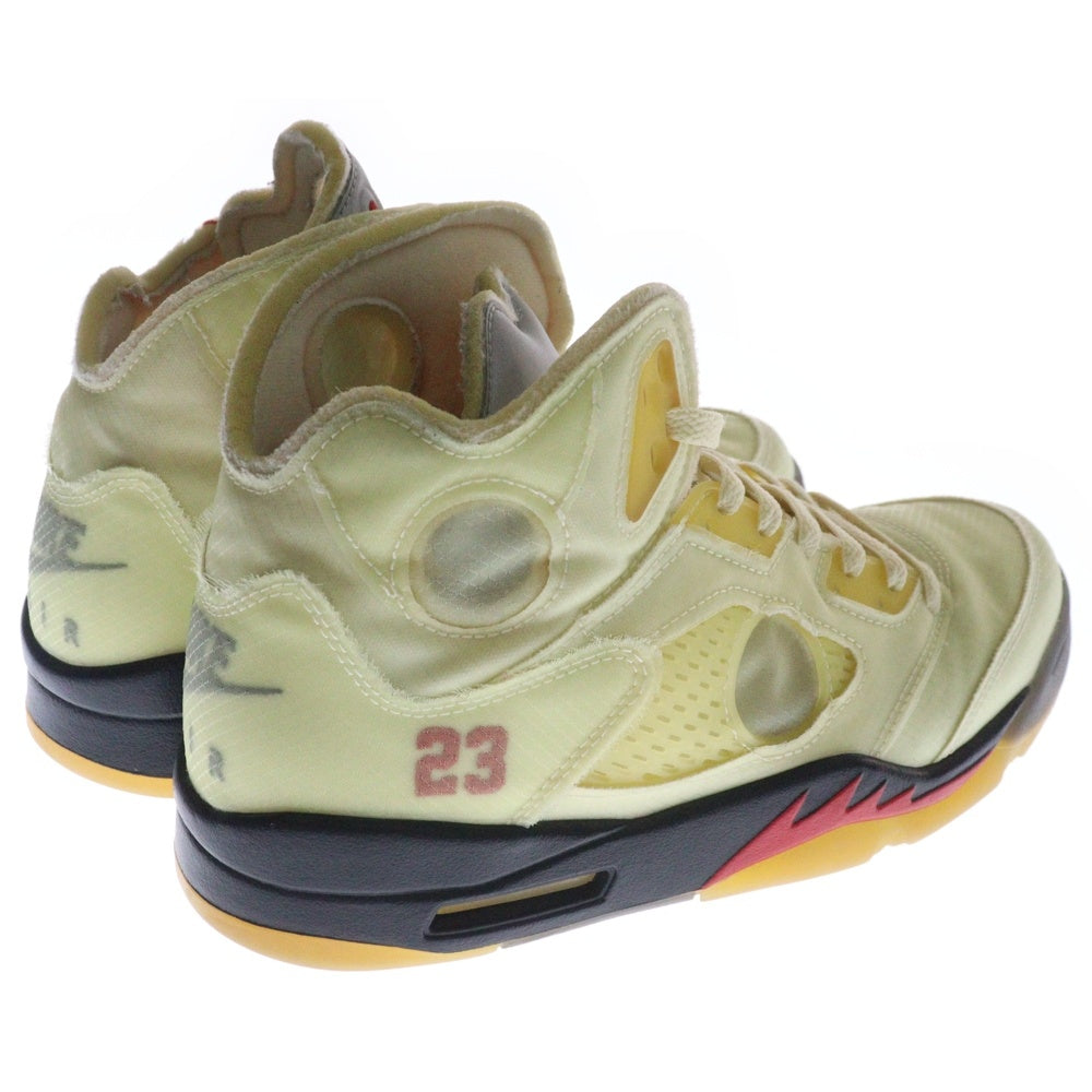 NIKE(ナイキ) ×OFF-WHITE AIR JORDAN 5 RETRO SP SAIL オフホワイト エアジョーダン5 レトロ セイル ハイカットスニーカー アイボリー US10/28cm DH8565-100