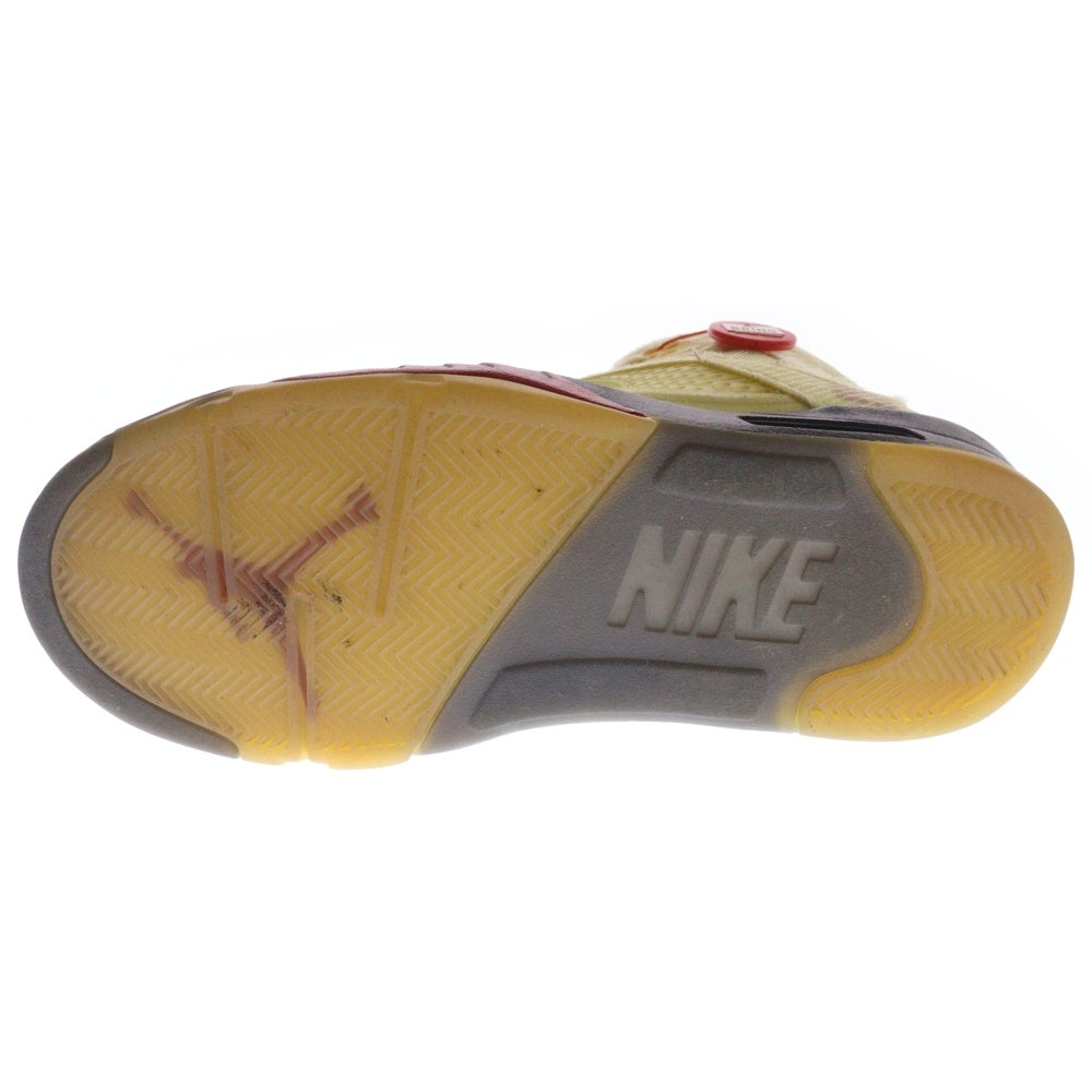 NIKE(ナイキ) ×OFF-WHITE AIR JORDAN 5 RETRO SP SAIL オフホワイト エアジョーダン5 レトロ セイル ハイカットスニーカー アイボリー US10/28cm DH8565-100