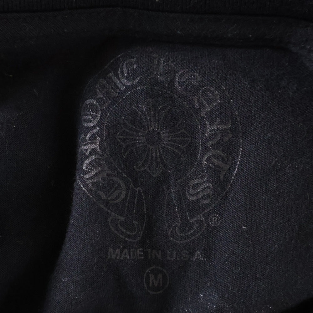 CHROME HEARTS(クロムハーツ) ホースシュー フローラル コットン 両面プリント ロングスリーブ Tシャツ カットソー ブラック/イエロー