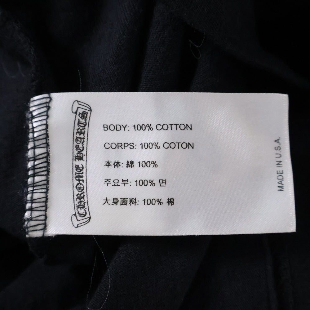 CHROME HEARTS(クロムハーツ) ホースシュー フローラル コットン 両面プリント ロングスリーブ Tシャツ カットソー ブラック/イエロー