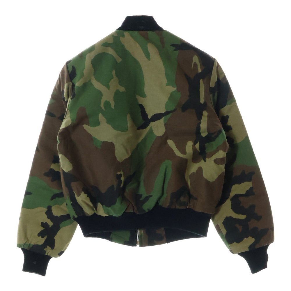 VINTAGE(ヴィンテージ) Military ミリタリー ジップアップ フライトボンバージャケット 迷彩 カモ柄 カーキ WPL13226