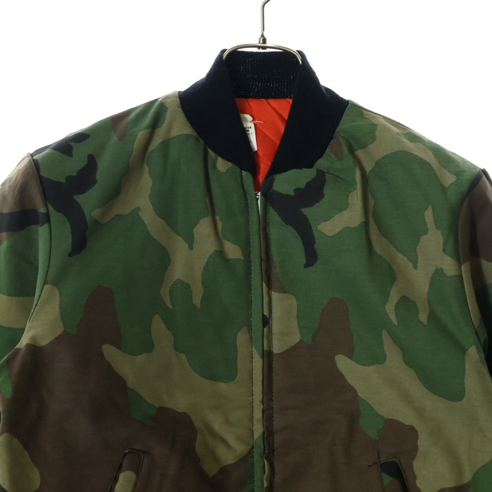 VINTAGE(ヴィンテージ) Military ミリタリー ジップアップ フライトボンバージャケット 迷彩 カモ柄 カーキ WPL13226