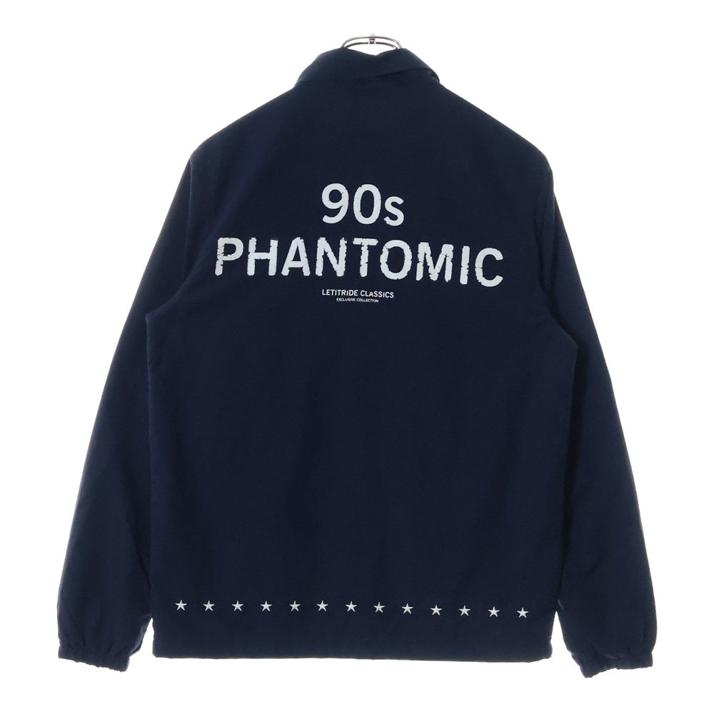 CHAMPION(チャンピオン) ×Let It Ride レットイットライド スナップボタン バックプリント コーチジャケット ネイビー C8-M613