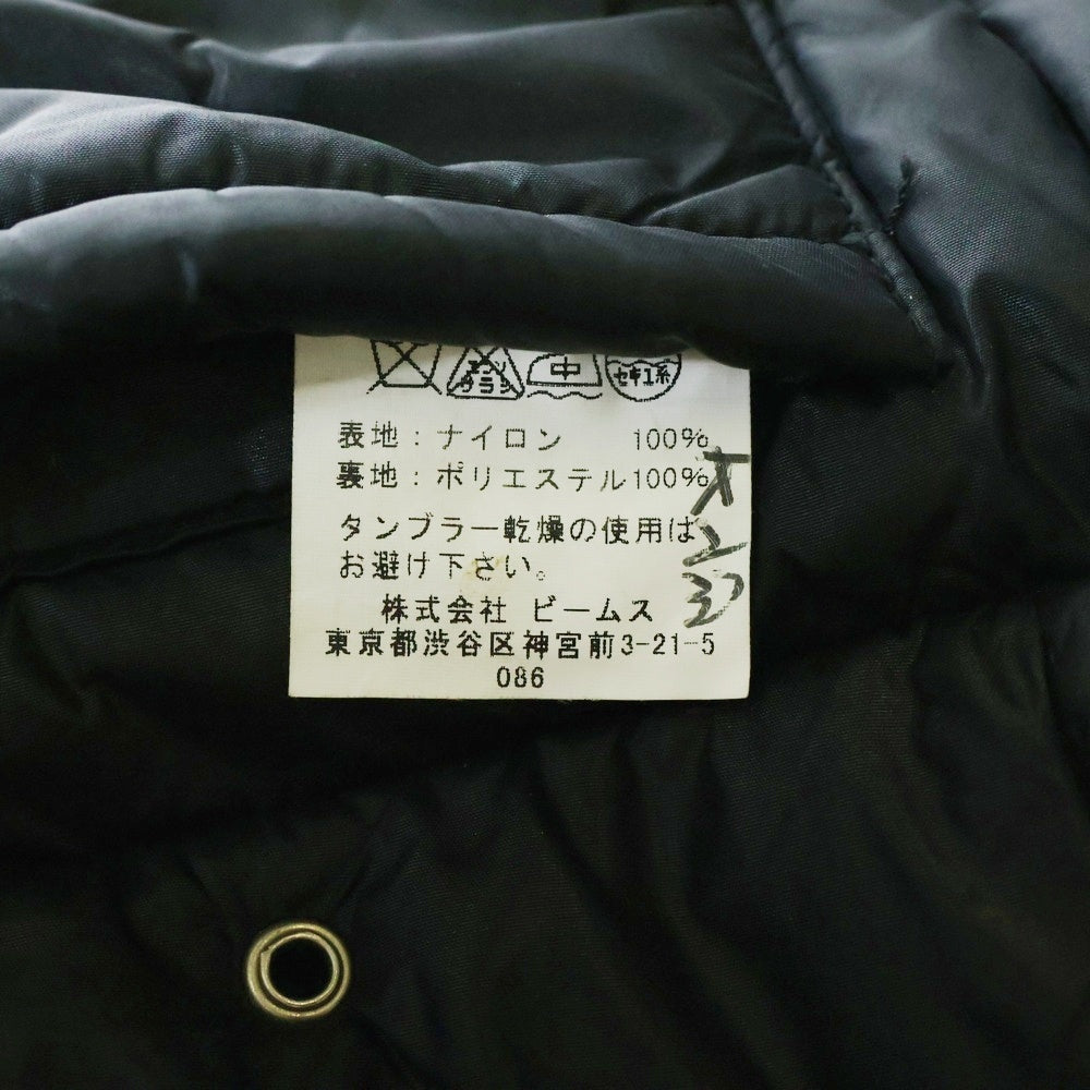 BEAMS(ビームス) HARDWEAR 中綿 ワッペン付き レーサージャケット ブラック