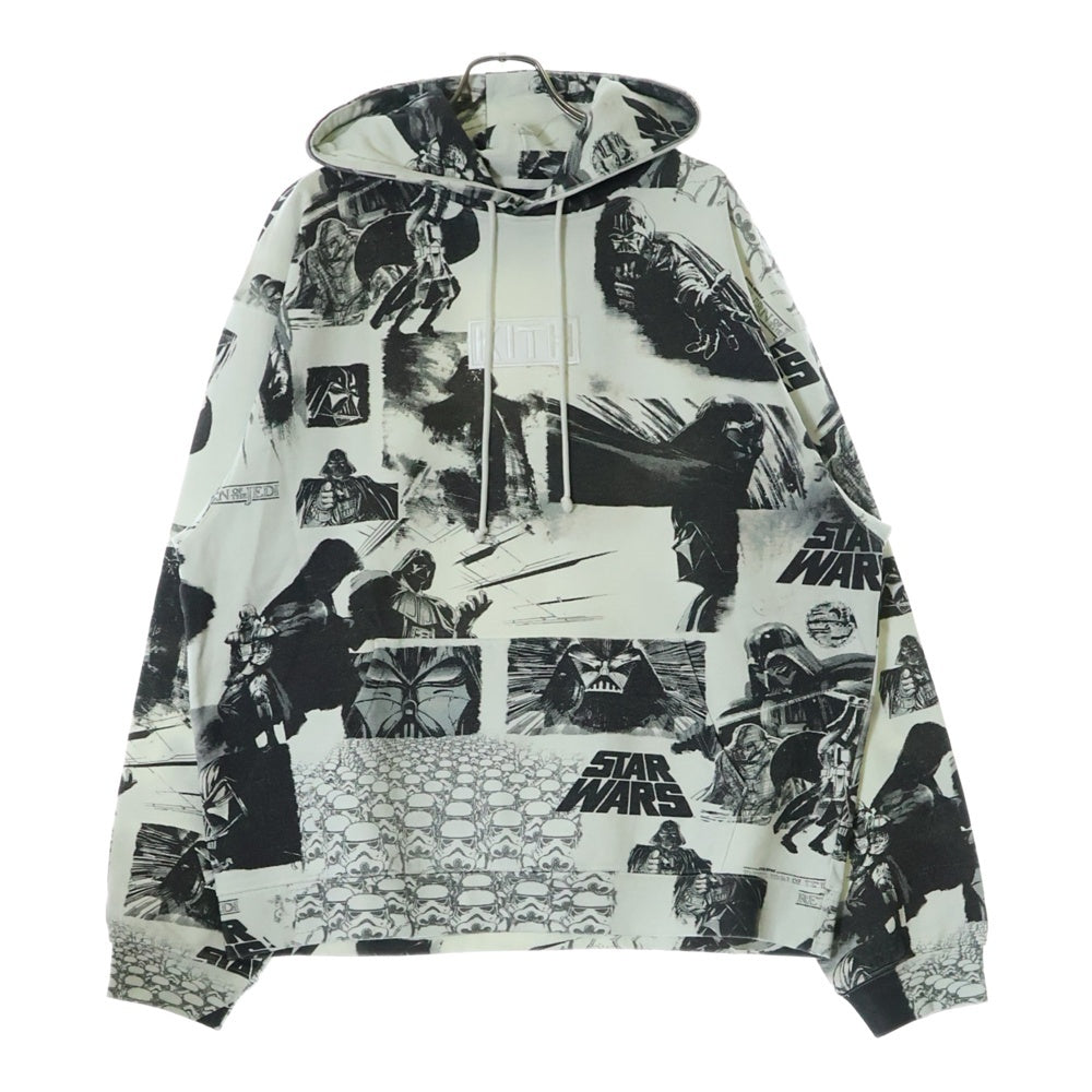 KITH(キス) 23SS ×STAR WARS DARTH VADER ILLUSTRATION HOODIE スターウォーズ ダースベイダー イラストレーション プルオーバー スウェット パーカー ホワイト KHM031047