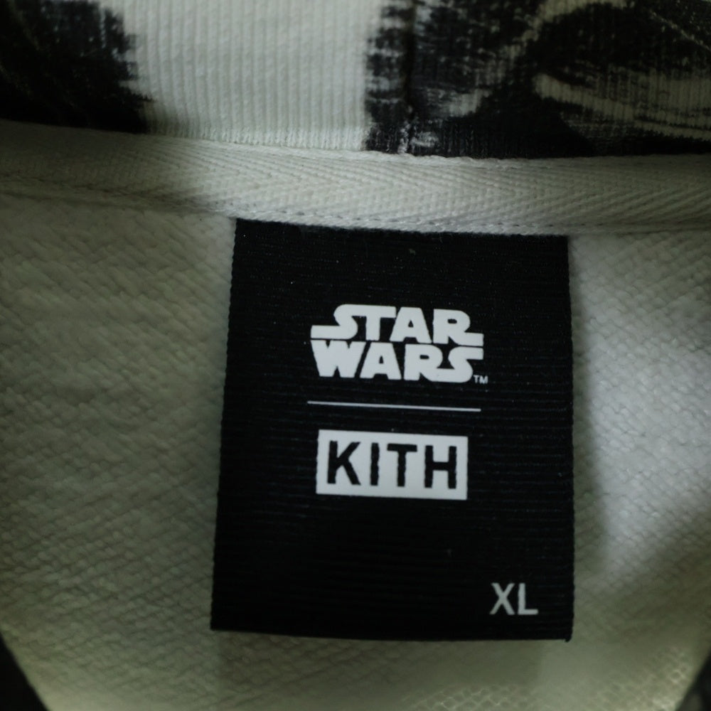 KITH(キス) 23SS ×STAR WARS DARTH VADER ILLUSTRATION HOODIE スターウォーズ ダースベイダー イラストレーション プルオーバー スウェット パーカー ホワイト KHM031047
