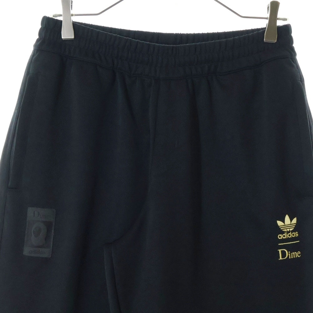 adidas(アディダス) ×DIME SUPERFIRE TRUCK PANTS ダイム スーパーファイヤー ンポイントロゴ刺繍 トラックパンツ ブラックHZ7252
