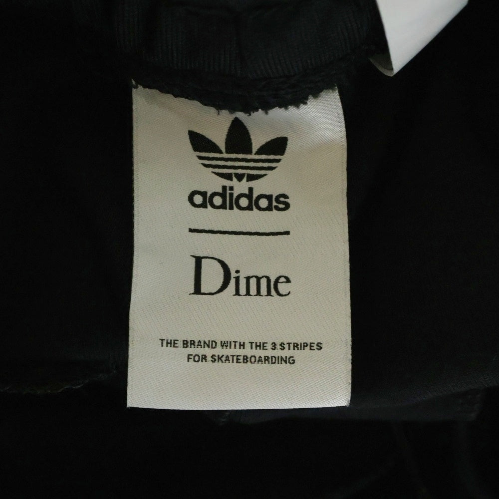 adidas(アディダス) ×DIME SUPERFIRE TRUCK PANTS ダイム スーパーファイヤー ンポイントロゴ刺繍 トラックパンツ ブラックHZ7252