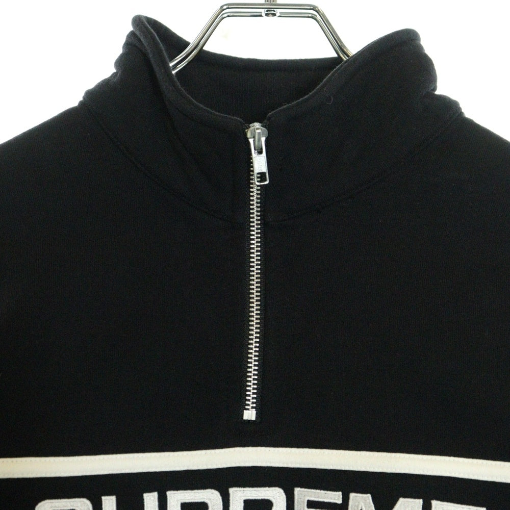 SUPREME(シュプリーム) 17AW 2-tone Half Zip Sweatshirt フロントロゴ ツートーン ハーフ ジップ スウェットトレーナー ブラック