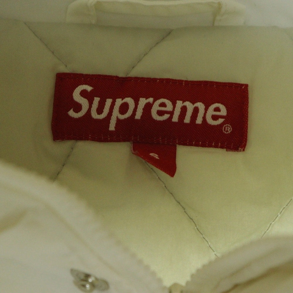 SUPREME(シュプリーム) 19SS Stars Puffy Jacket バックロゴ刺繍 スターズ パフィー ジップアップフーデッドジャケット ホワイト/シルバー/ブルー