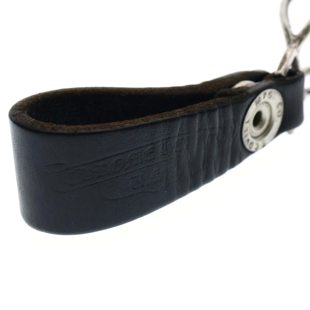 CHROME HEARTS(クロムハーツ) BELT LOOP クロスボールボタン レザーベルトループ シルバー/ブラック BCA397