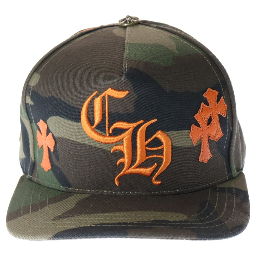 CHROME HEARTS(クロムハーツ) 5 PANEL CAP BSBL CAMO CH HAT 5 パネル CH刺繍クロスパッチ カモ柄 ベースボールキャップ 帽子 マルチカラー