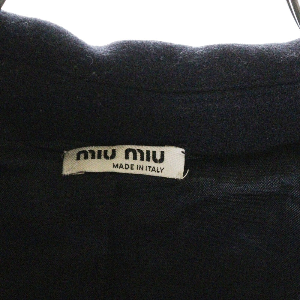 miumiu(ミュウミュウ) 06AW Wool Piping Trench Coat ウール パイピング トレンチコート レディース ネイビー