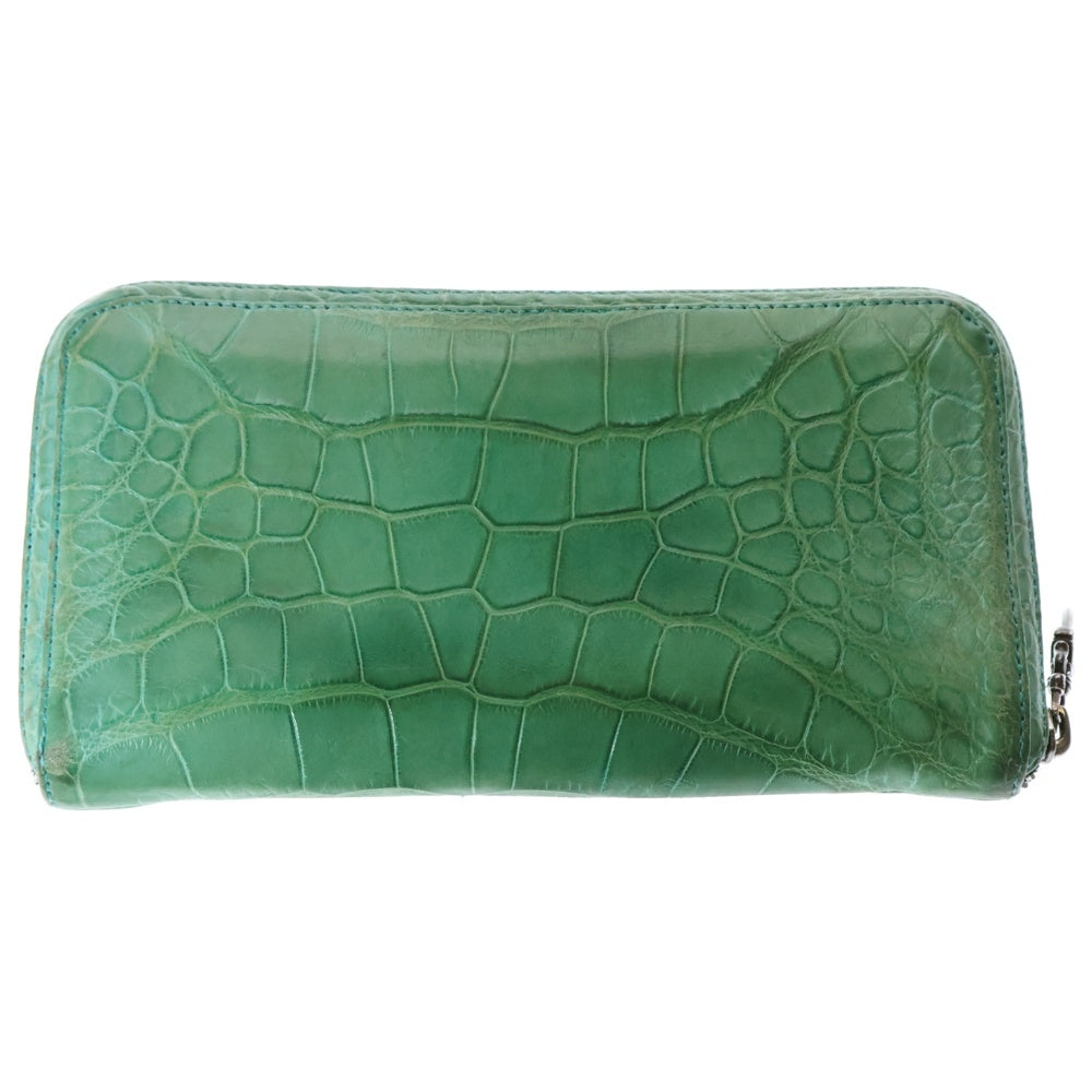 CHROME HEARTS(クロムハーツ) REC F ZIP ALLIGATOR ラウンドジップ アリゲーター レザーロングウォレット 長財布 グリーン