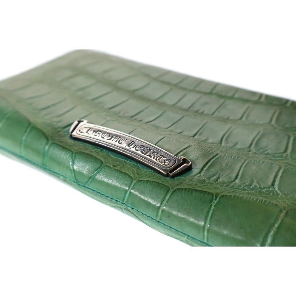 CHROME HEARTS(クロムハーツ) REC F ZIP ALLIGATOR ラウンドジップ アリゲーター レザーロングウォレット 長財布 グリーン