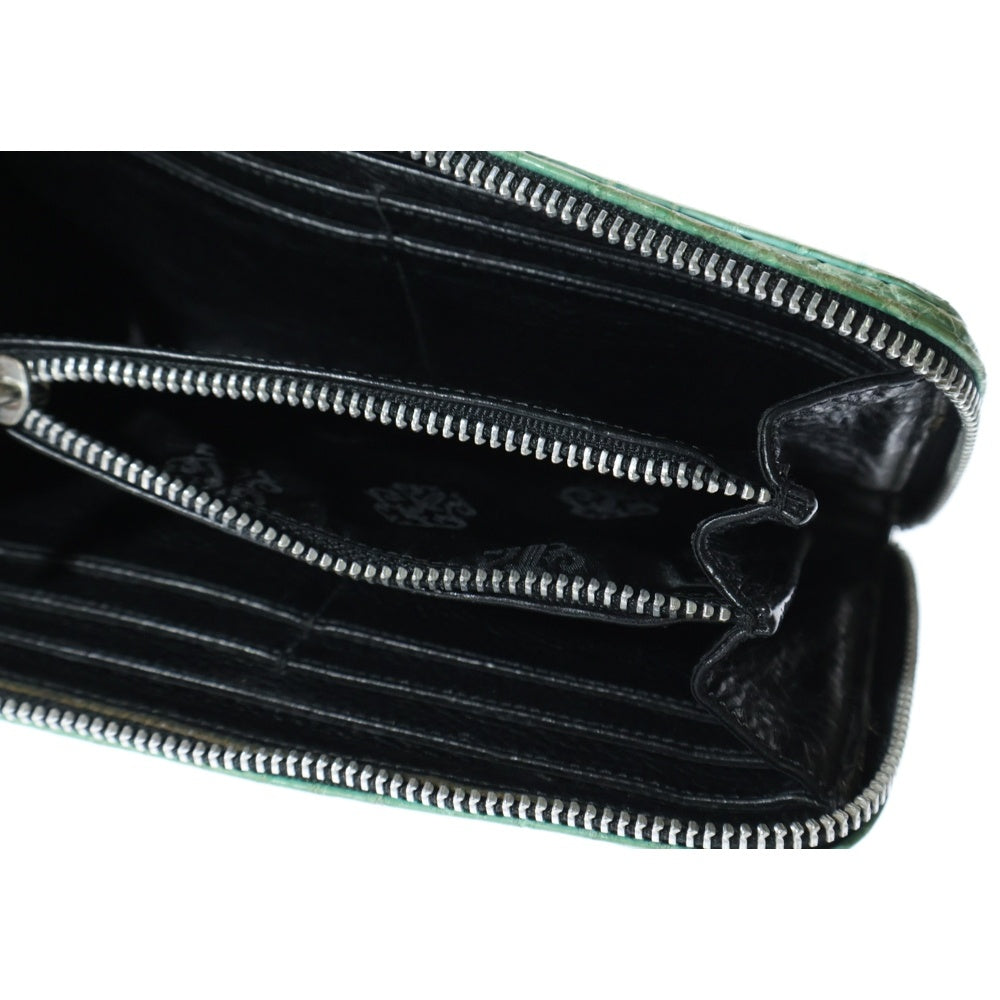 CHROME HEARTS(クロムハーツ) REC F ZIP ALLIGATOR ラウンドジップ アリゲーター レザーロングウォレット 長財布 グリーン