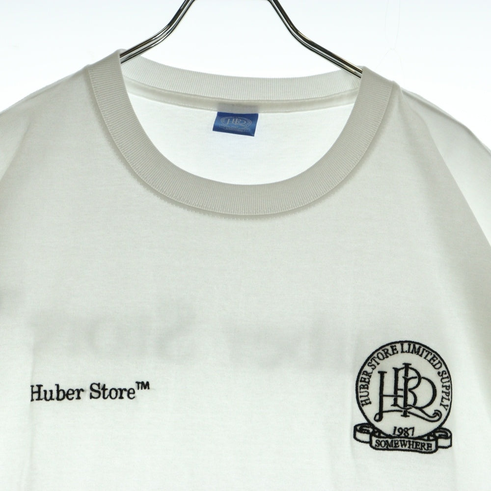 HUBER STORE(ヒューバーストア) 25SS ORIGINAL ENBLEM TEE オリジナルエンブレムTシャツ ホワイト