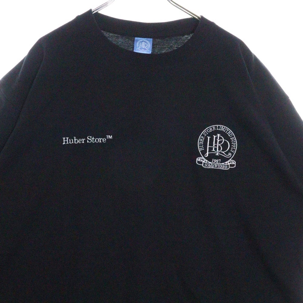 HUBER STORE(ヒューバーストア) 25SS ORIGINAL ENBLEM TEE オリジナルエンブレムTシャツ ブラック
