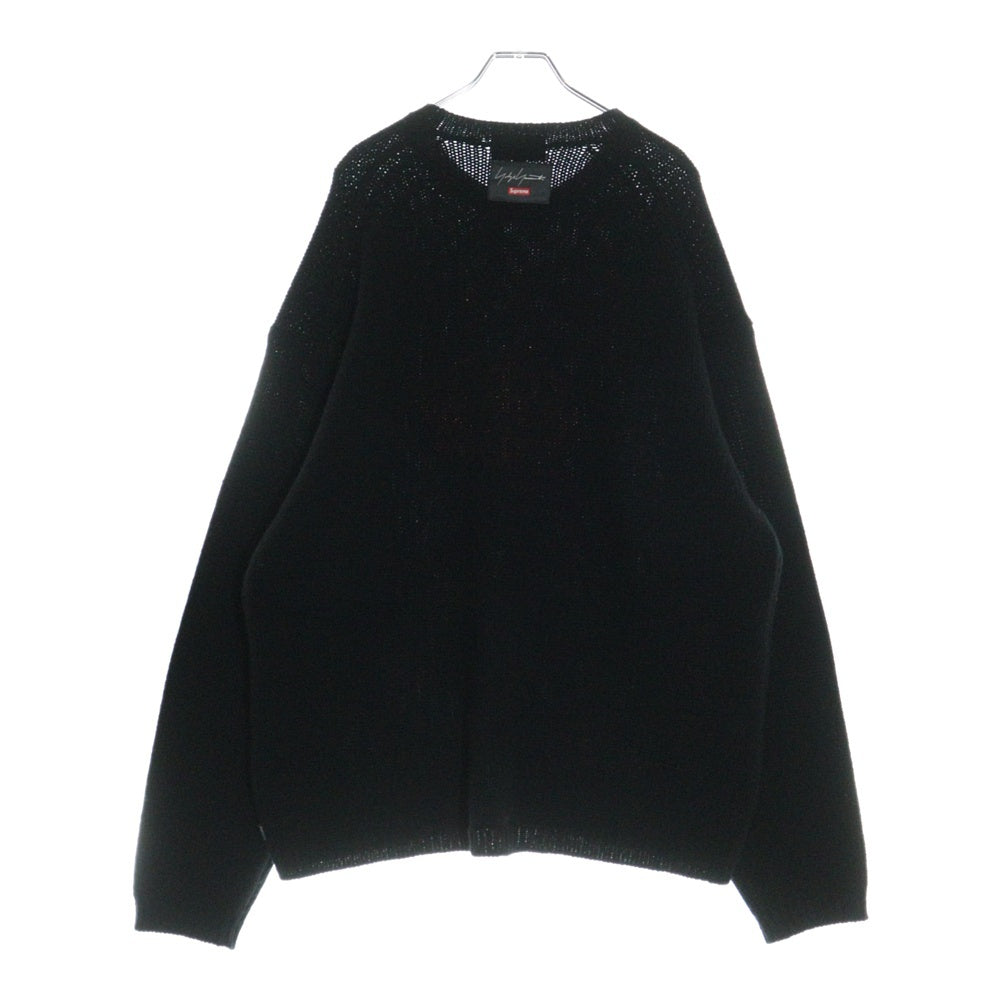 SUPREME(シュプリーム) 20AW×Yohji Yamamoto Sweater ヨウジヤマモト 花と少年期 フラワーエンプロイダリー クルーネック ロゴ ニット セーター ブラック