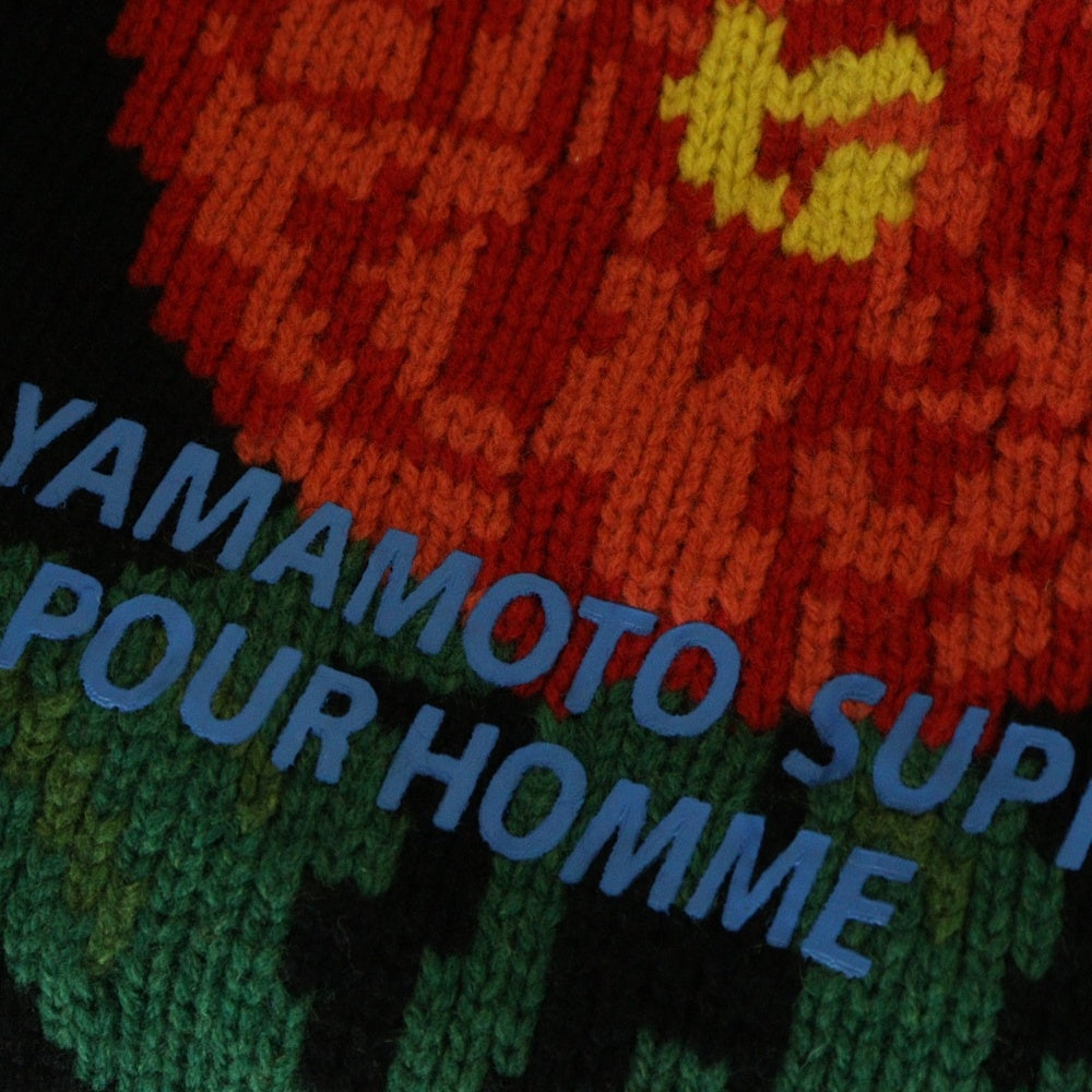 SUPREME(シュプリーム) 20AW×Yohji Yamamoto Sweater ヨウジヤマモト 花と少年期 フラワーエンプロイダリー クルーネック ロゴ ニット セーター ブラック