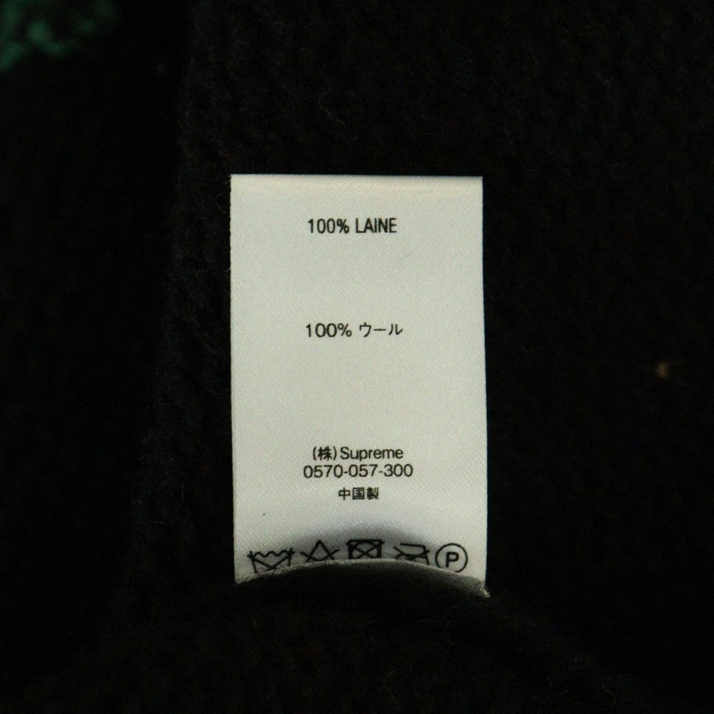 SUPREME(シュプリーム) 20AW×Yohji Yamamoto Sweater ヨウジヤマモト 花と少年期 フラワーエンプロイダリー クルーネック ロゴ ニット セーター ブラック