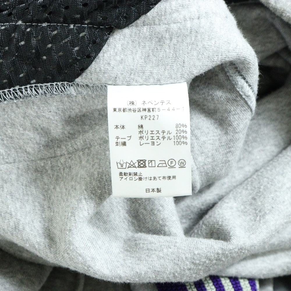 Needles(ニードルス) ロゴ刺繍 サイドライン ベロア トラック パンツ グレー KP227
